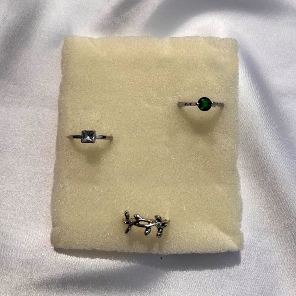 Minimalist Garden Gem Stacking Ring Set